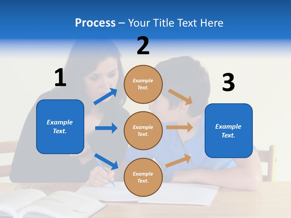 Teacher And Student In A Classroom At School PowerPoint Template