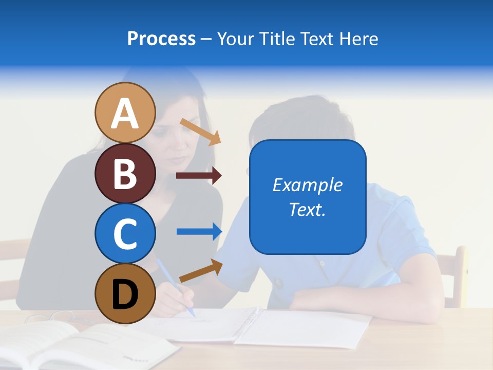 Teacher And Student In A Classroom At School PowerPoint Template