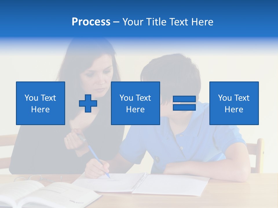 Teacher And Student In A Classroom At School PowerPoint Template