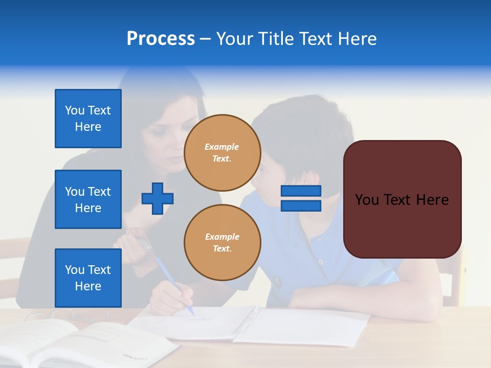 Teacher And Student In A Classroom At School PowerPoint Template
