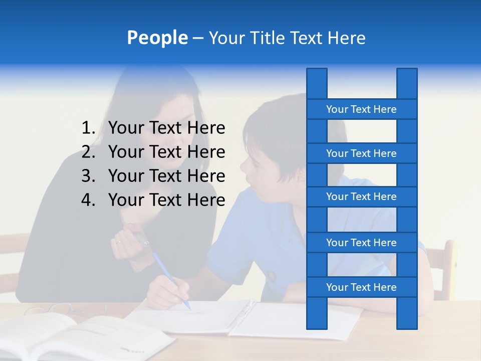 Teacher And Student In A Classroom At School PowerPoint Template
