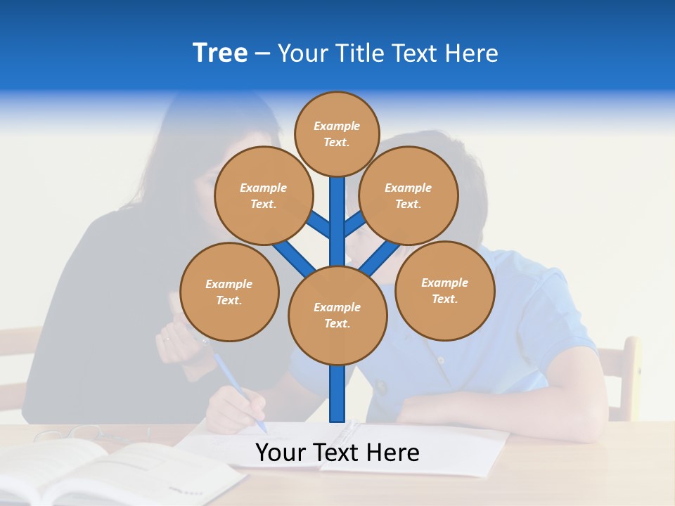 Teacher And Student In A Classroom At School PowerPoint Template