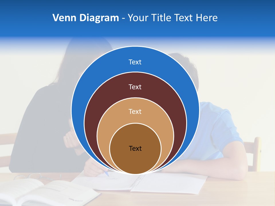 Teacher And Student In A Classroom At School PowerPoint Template