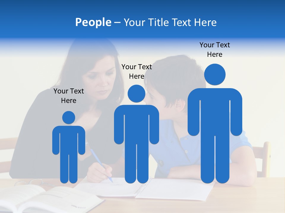 Teacher And Student In A Classroom At School PowerPoint Template