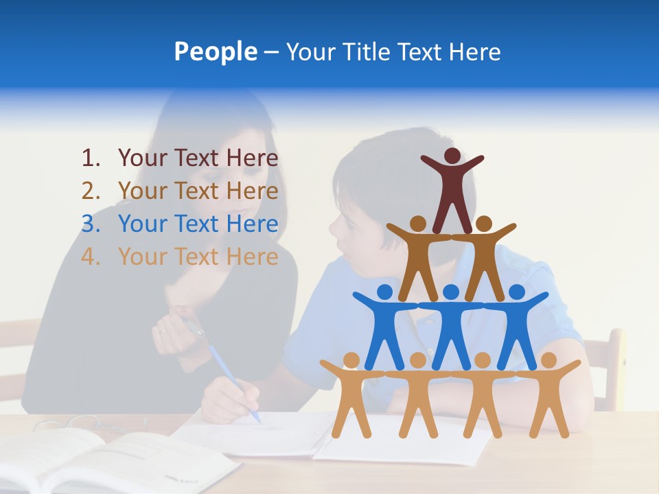 Teacher And Student In A Classroom At School PowerPoint Template