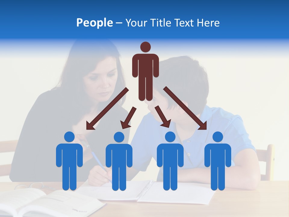 Teacher And Student In A Classroom At School PowerPoint Template