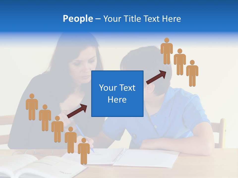 Teacher And Student In A Classroom At School PowerPoint Template