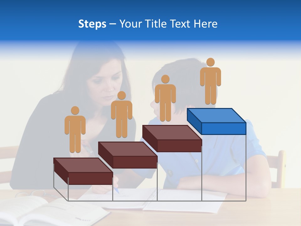 Teacher And Student In A Classroom At School PowerPoint Template