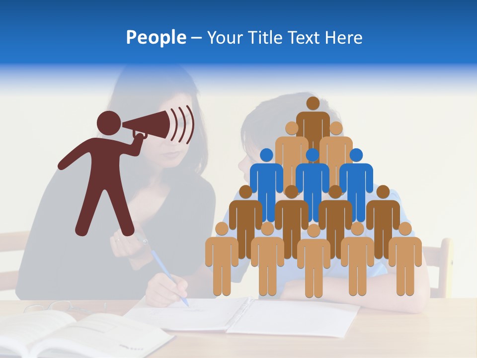 Teacher And Student In A Classroom At School PowerPoint Template