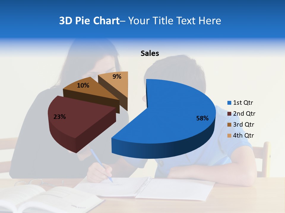 Teacher And Student In A Classroom At School PowerPoint Template