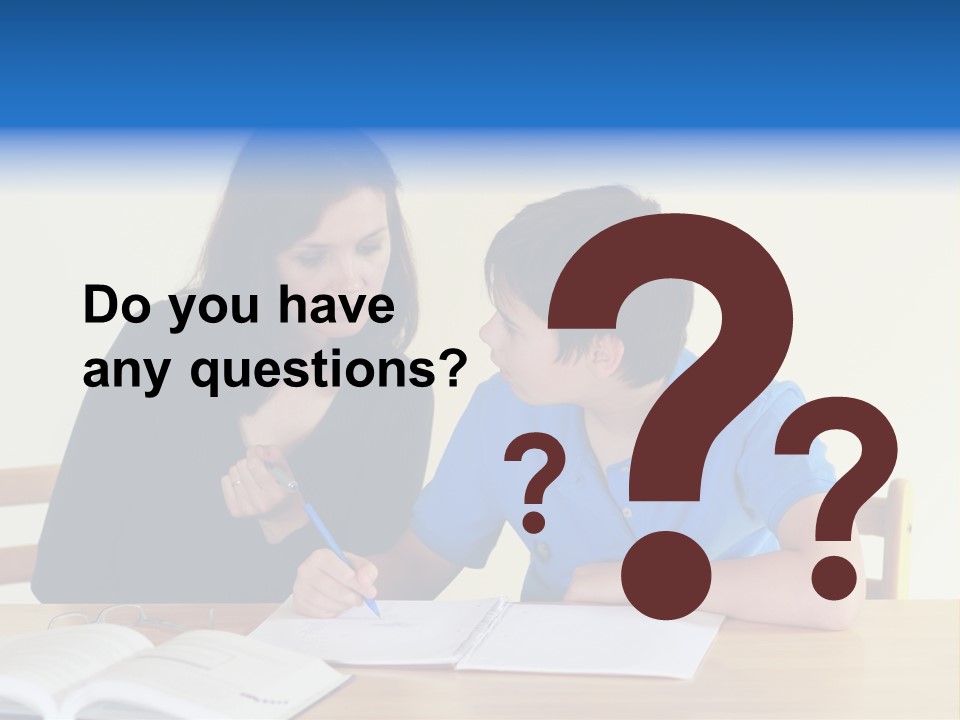 Teacher And Student In A Classroom At School PowerPoint Template