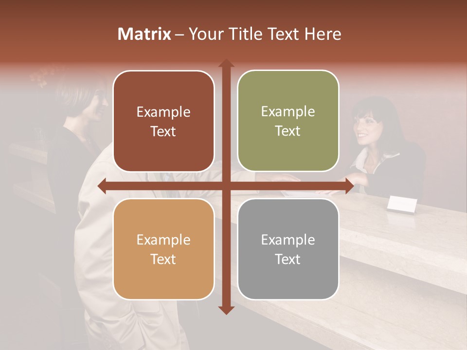 A Hotel Employee Cheerfully Welcomes Guests. PowerPoint Template