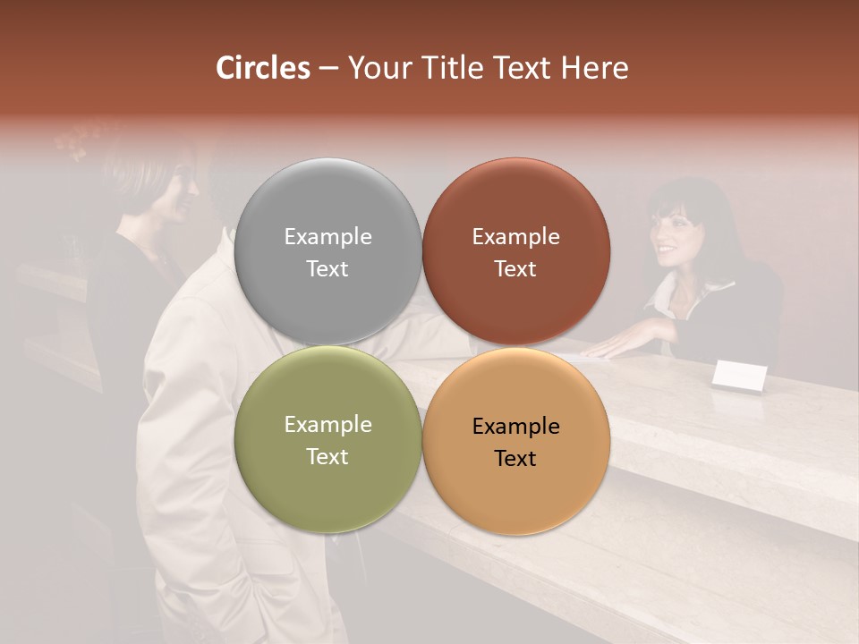 A Hotel Employee Cheerfully Welcomes Guests. PowerPoint Template