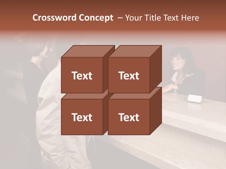 A Hotel Employee Cheerfully Welcomes Guests. PowerPoint Template