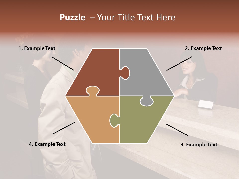 A Hotel Employee Cheerfully Welcomes Guests. PowerPoint Template