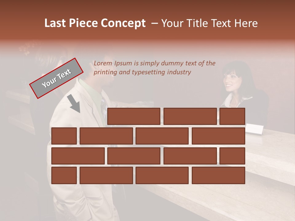 A Hotel Employee Cheerfully Welcomes Guests. PowerPoint Template