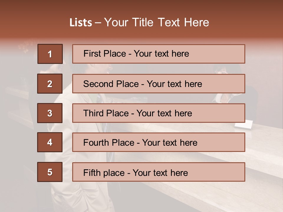 A Hotel Employee Cheerfully Welcomes Guests. PowerPoint Template