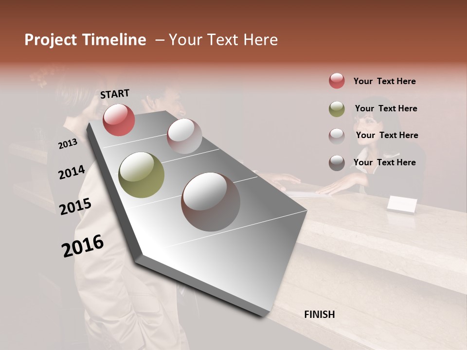 A Hotel Employee Cheerfully Welcomes Guests. PowerPoint Template