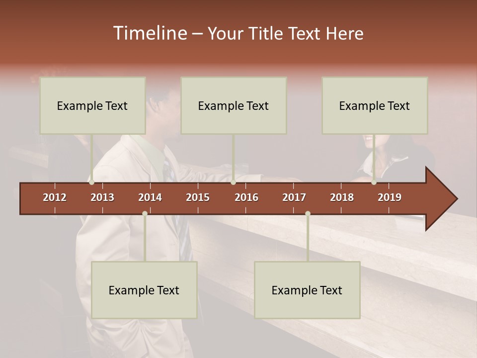 A Hotel Employee Cheerfully Welcomes Guests. PowerPoint Template