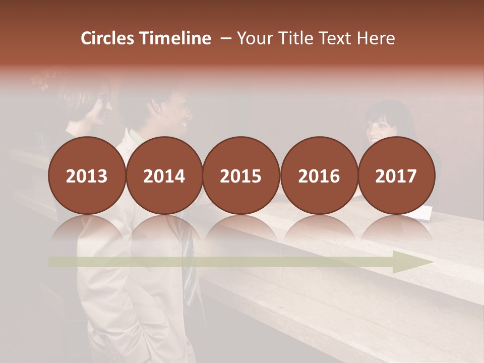 A Hotel Employee Cheerfully Welcomes Guests. PowerPoint Template