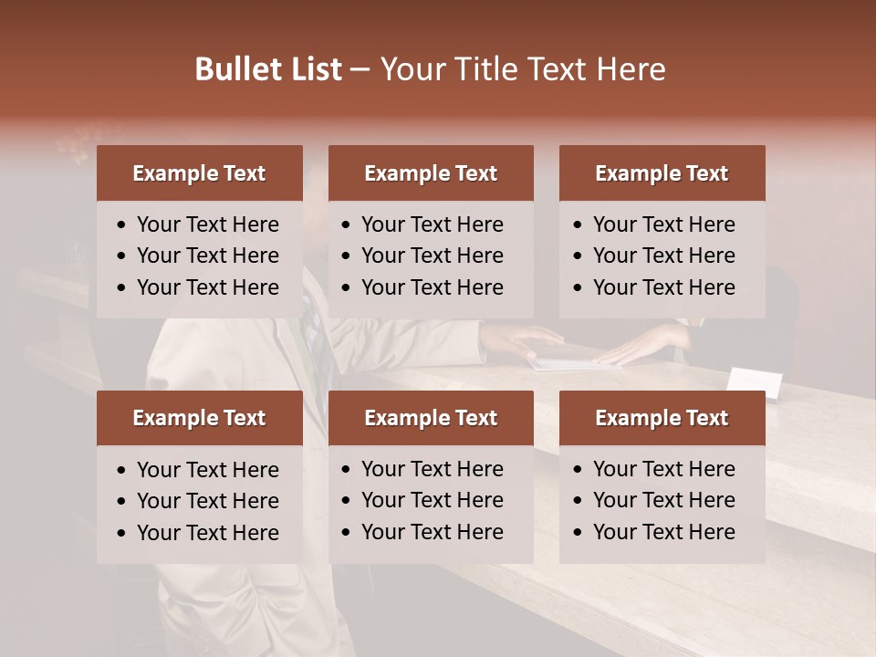 A Hotel Employee Cheerfully Welcomes Guests. PowerPoint Template