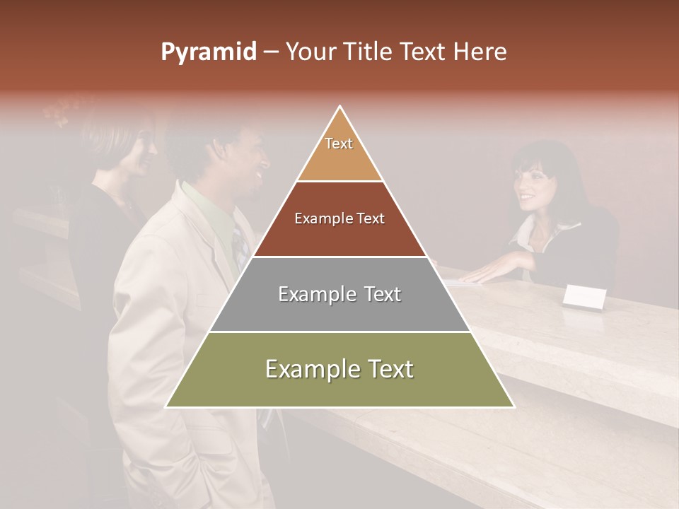 A Hotel Employee Cheerfully Welcomes Guests. PowerPoint Template