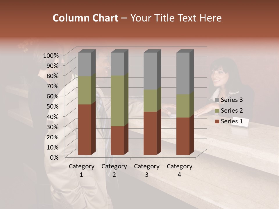 A Hotel Employee Cheerfully Welcomes Guests. PowerPoint Template