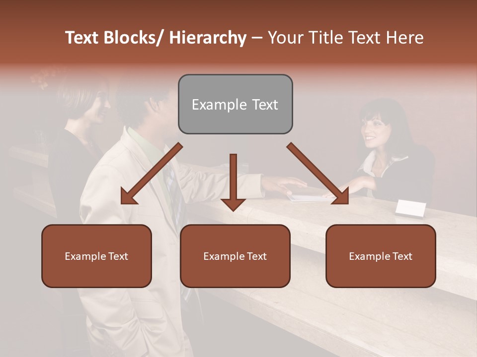 A Hotel Employee Cheerfully Welcomes Guests. PowerPoint Template