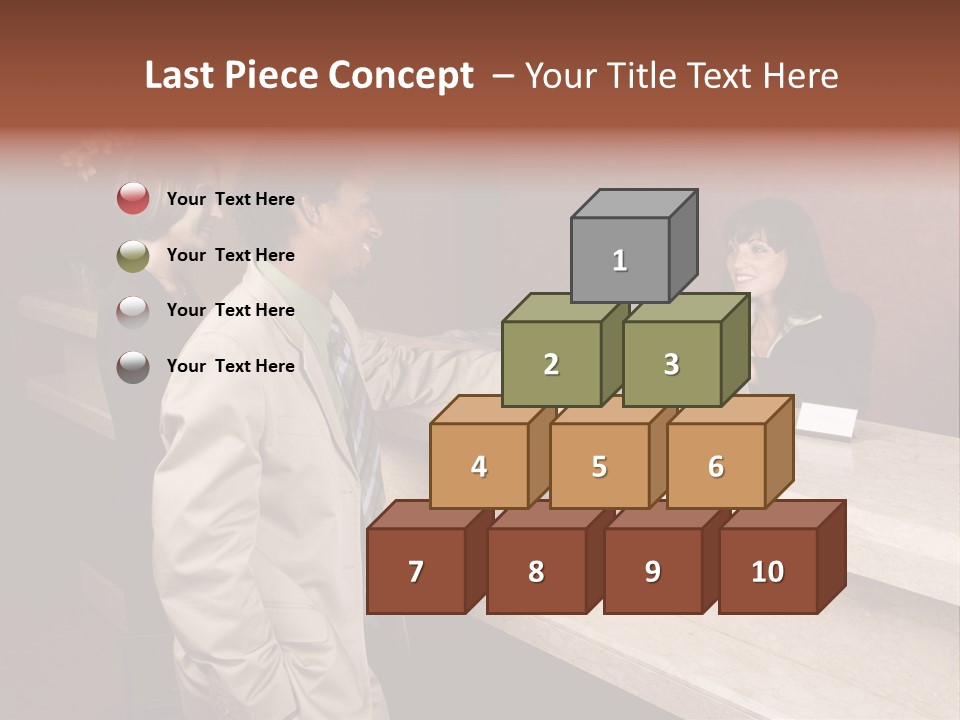 A Hotel Employee Cheerfully Welcomes Guests. PowerPoint Template