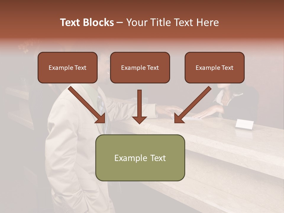 A Hotel Employee Cheerfully Welcomes Guests. PowerPoint Template