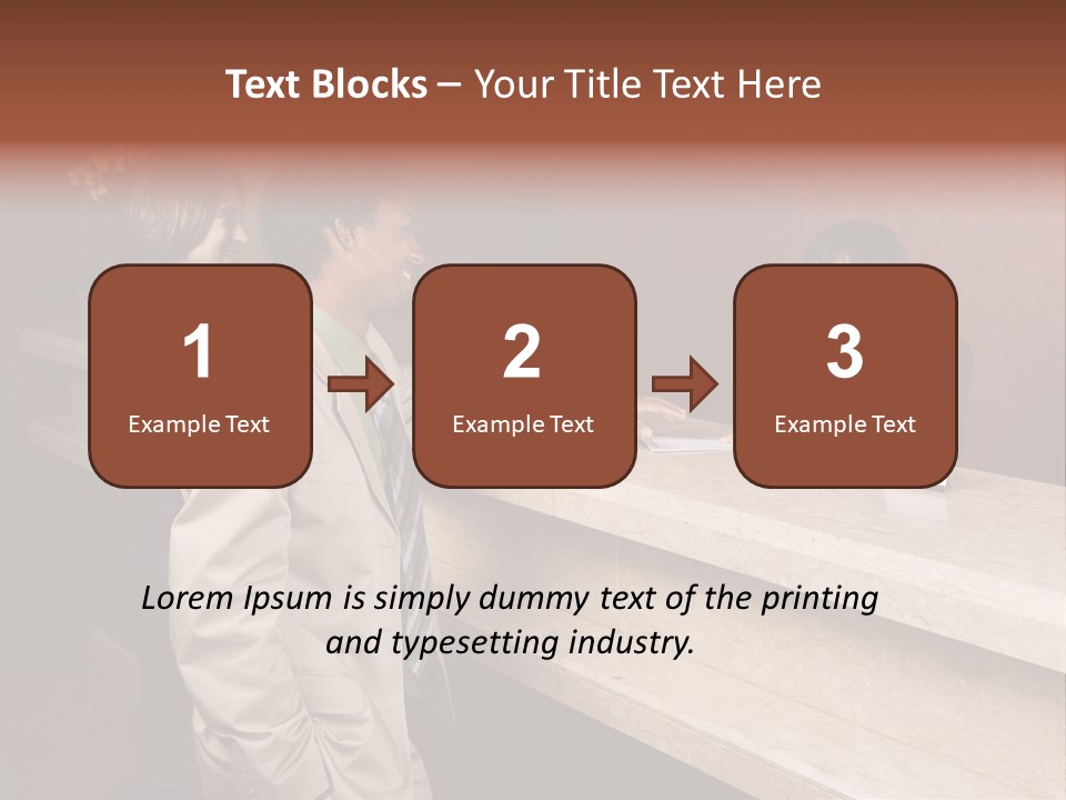 A Hotel Employee Cheerfully Welcomes Guests. PowerPoint Template