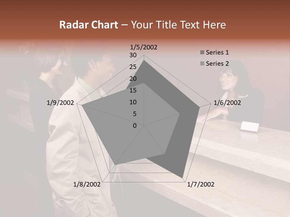 A Hotel Employee Cheerfully Welcomes Guests. PowerPoint Template
