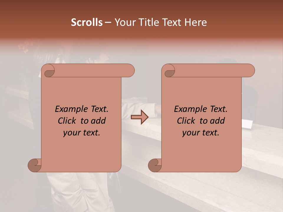 A Hotel Employee Cheerfully Welcomes Guests. PowerPoint Template