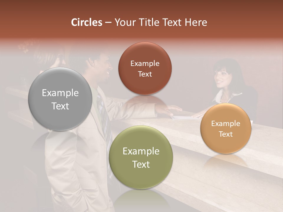 A Hotel Employee Cheerfully Welcomes Guests. PowerPoint Template