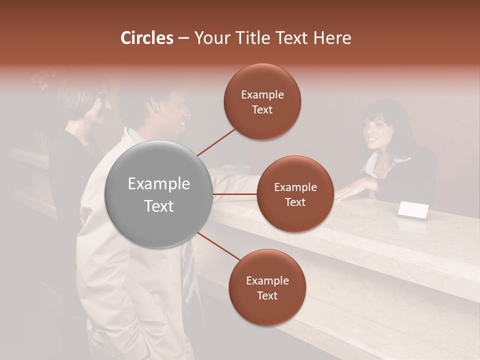 A Hotel Employee Cheerfully Welcomes Guests. PowerPoint Template