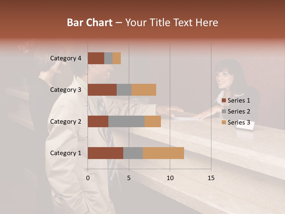 A Hotel Employee Cheerfully Welcomes Guests. PowerPoint Template