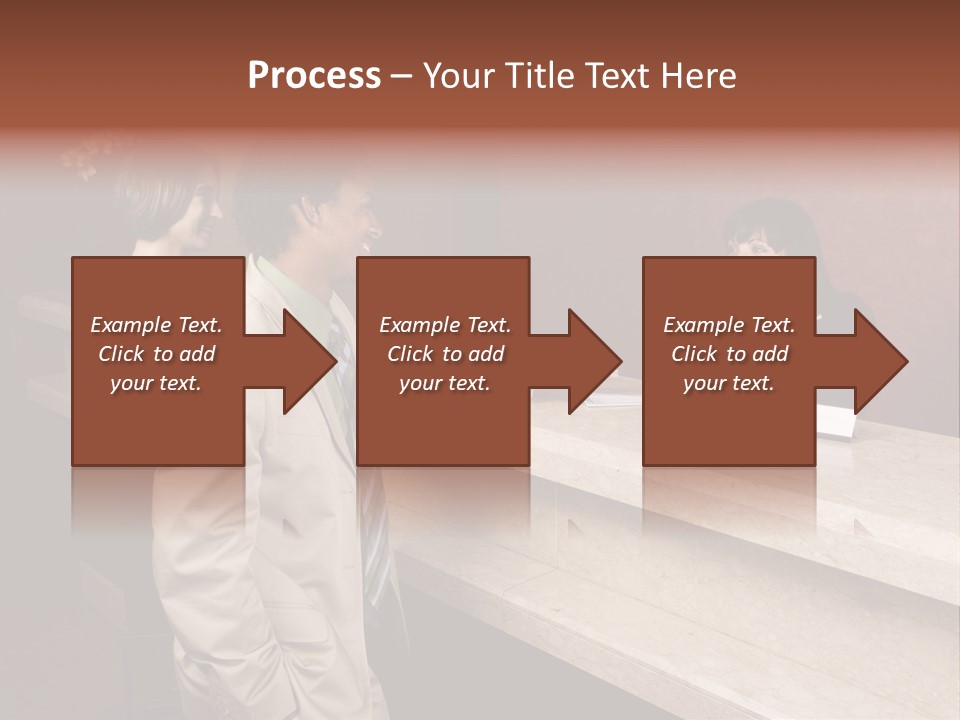 A Hotel Employee Cheerfully Welcomes Guests. PowerPoint Template