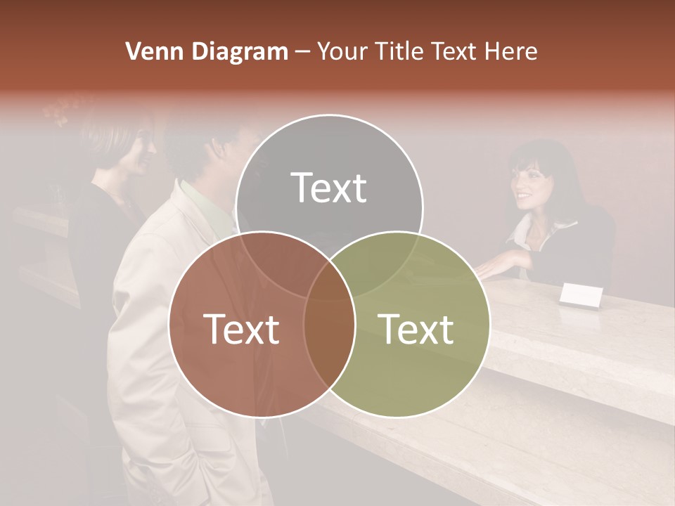 A Hotel Employee Cheerfully Welcomes Guests. PowerPoint Template