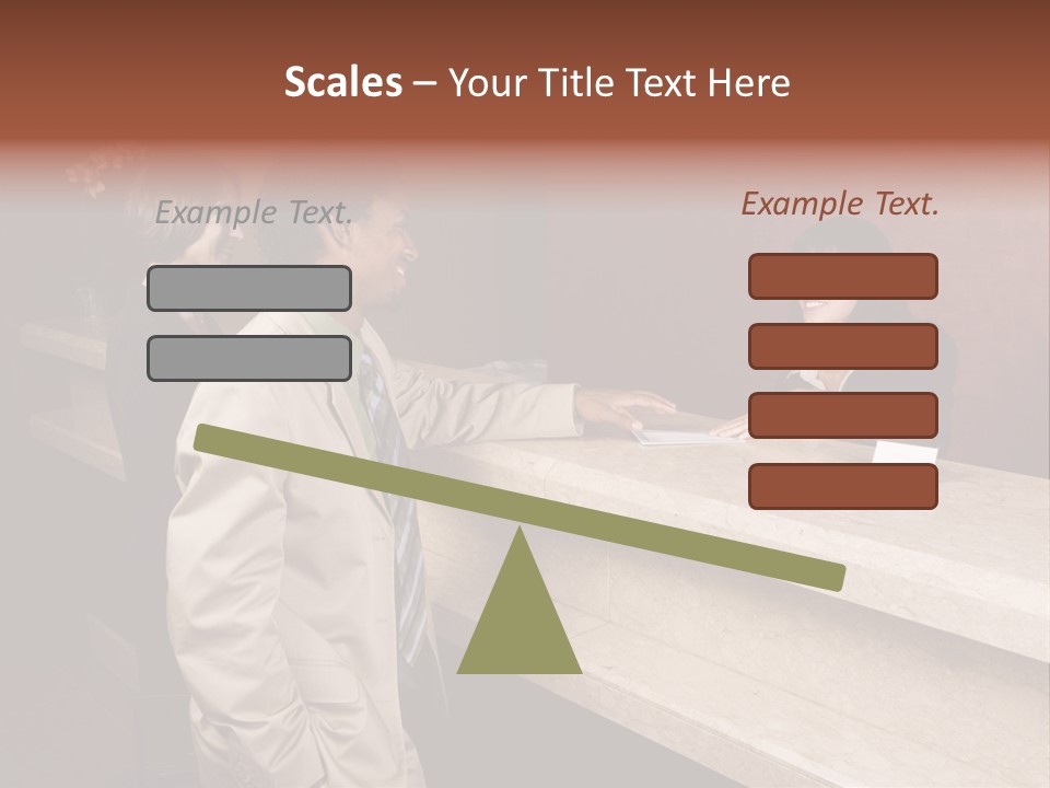 A Hotel Employee Cheerfully Welcomes Guests. PowerPoint Template