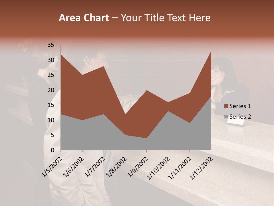 A Hotel Employee Cheerfully Welcomes Guests. PowerPoint Template