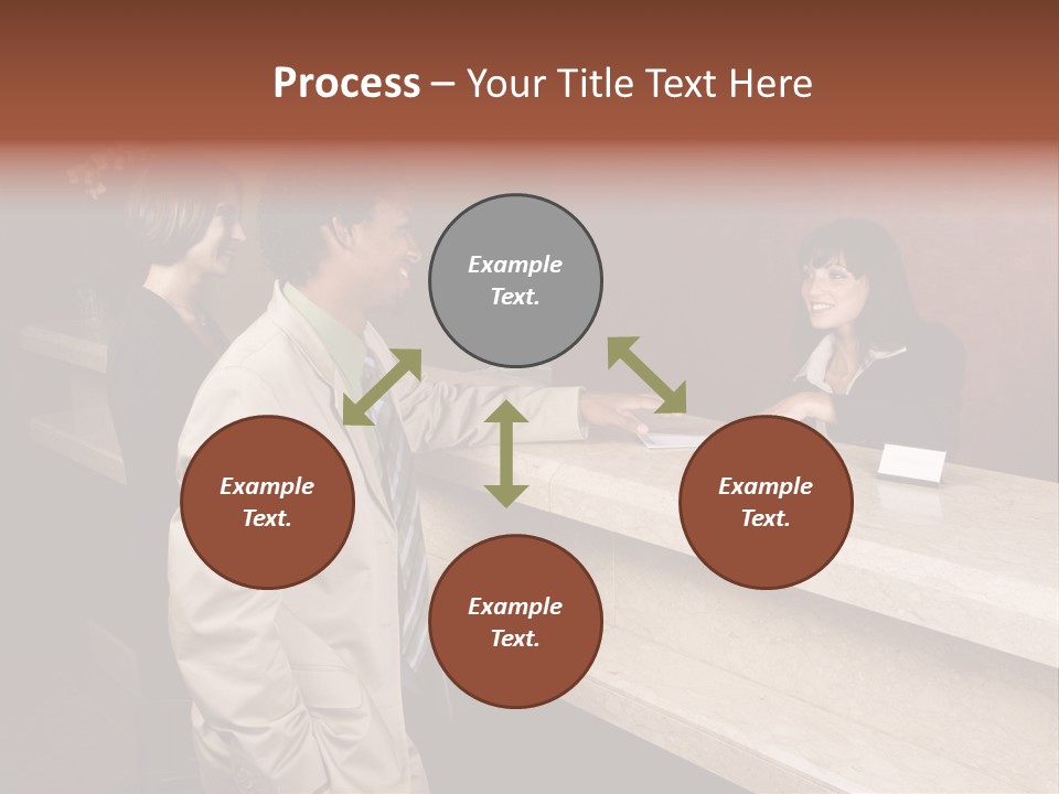 A Hotel Employee Cheerfully Welcomes Guests. PowerPoint Template