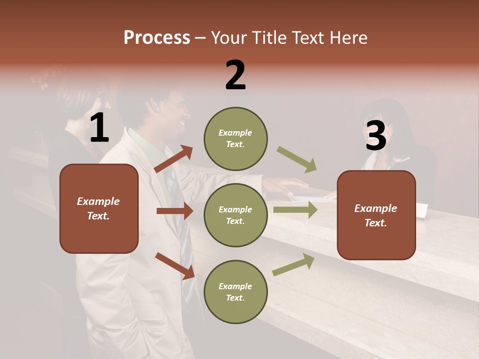 A Hotel Employee Cheerfully Welcomes Guests. PowerPoint Template