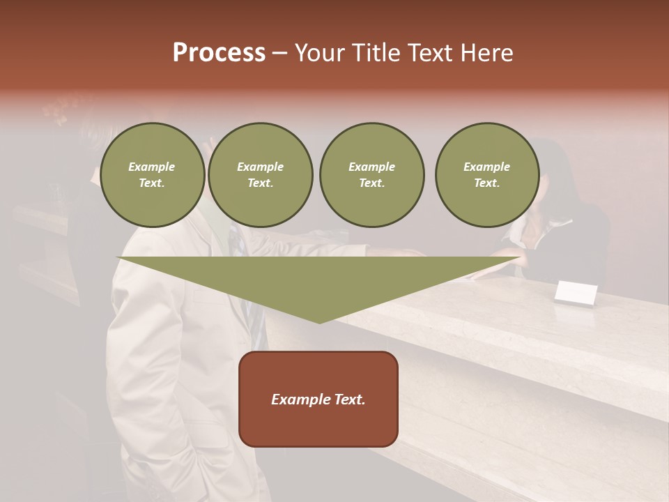 A Hotel Employee Cheerfully Welcomes Guests. PowerPoint Template