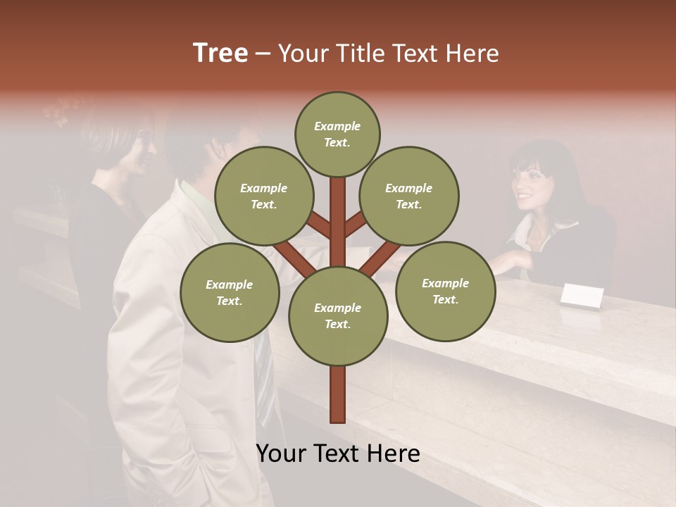 A Hotel Employee Cheerfully Welcomes Guests. PowerPoint Template