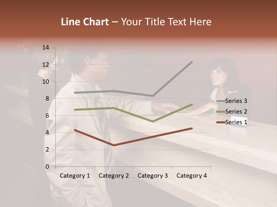 A Hotel Employee Cheerfully Welcomes Guests. PowerPoint Template