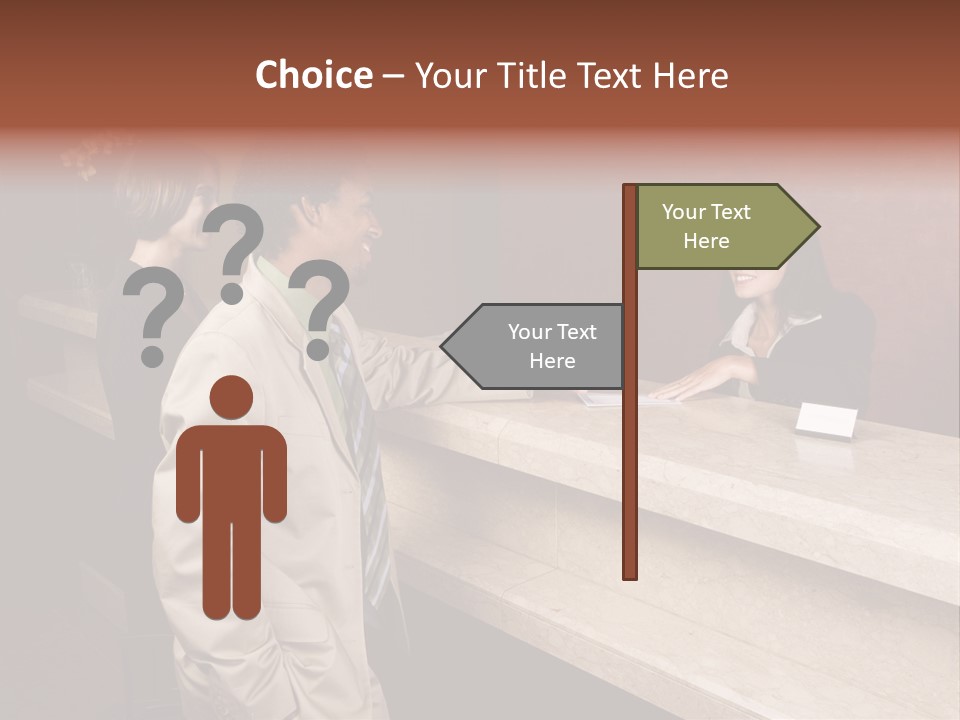 A Hotel Employee Cheerfully Welcomes Guests. PowerPoint Template