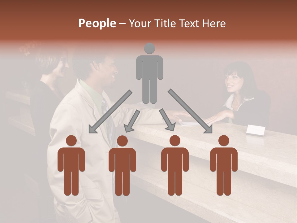 A Hotel Employee Cheerfully Welcomes Guests. PowerPoint Template