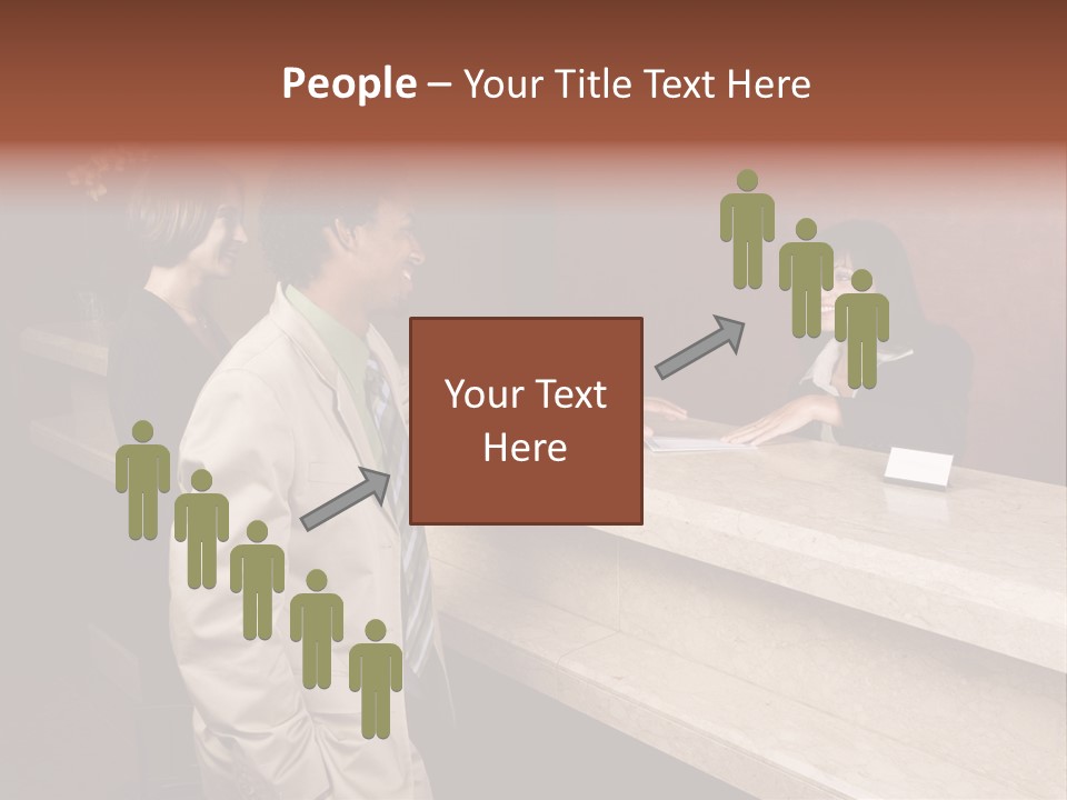 A Hotel Employee Cheerfully Welcomes Guests. PowerPoint Template