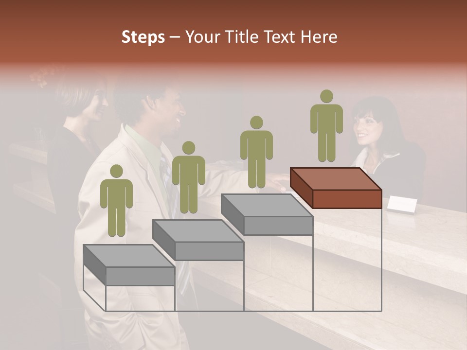 A Hotel Employee Cheerfully Welcomes Guests. PowerPoint Template