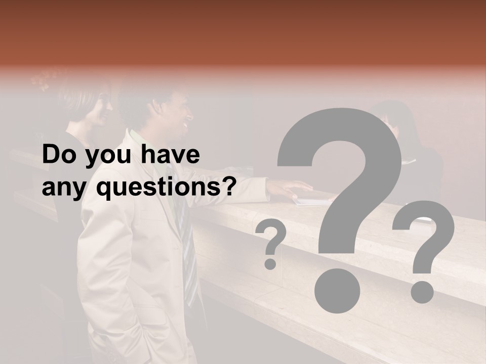 A Hotel Employee Cheerfully Welcomes Guests. PowerPoint Template